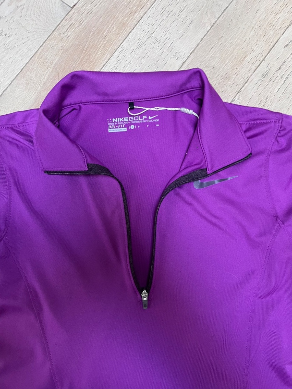 Nike Golf Womens Dri-FIT Short Sleeve Polo Shirt S in Purple with 1/4 zip